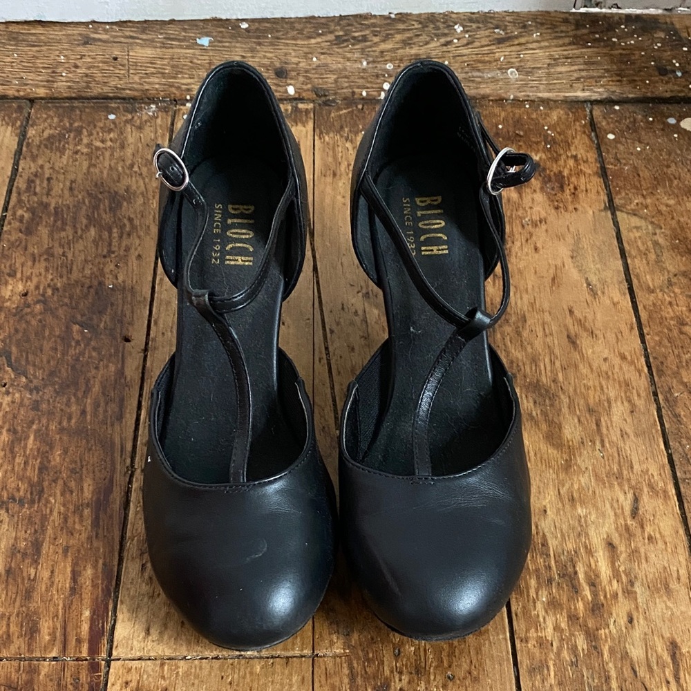 Bloch Black Heeled T-Strap Ballroom Heels
